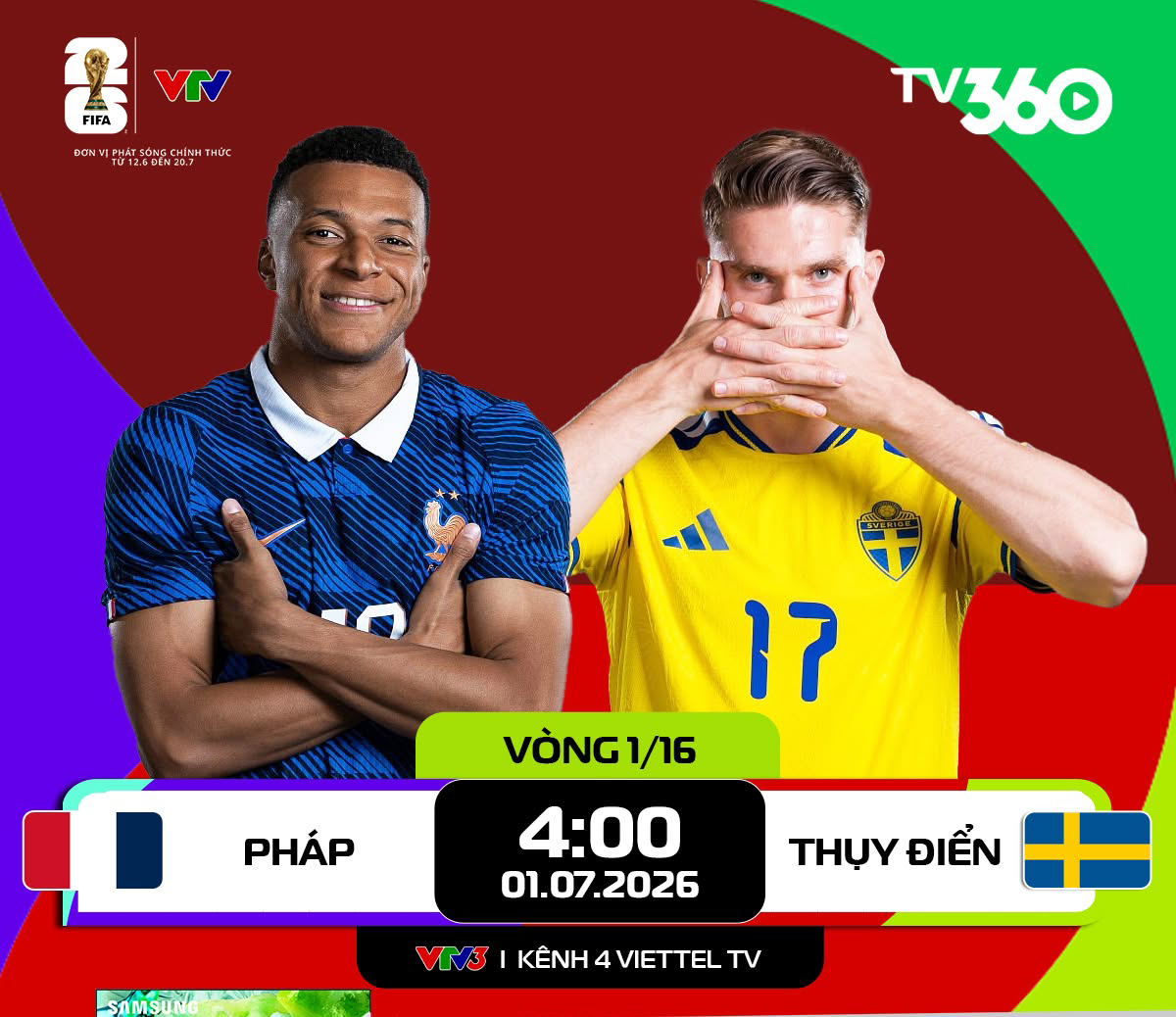 Link xem trực tiếp Pháp và Thụy Điển (vòng 1/16 World Cup 2026)

